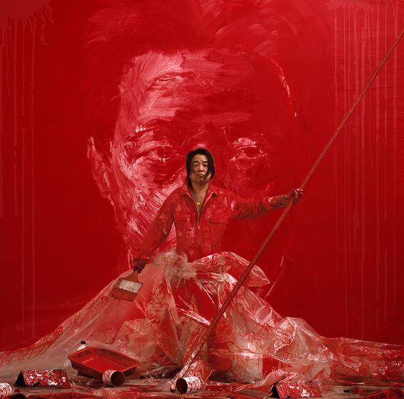 Yan Pei Ming in red